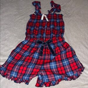 NWT Aerie Red and Blue Plaid Romper Sleepwear